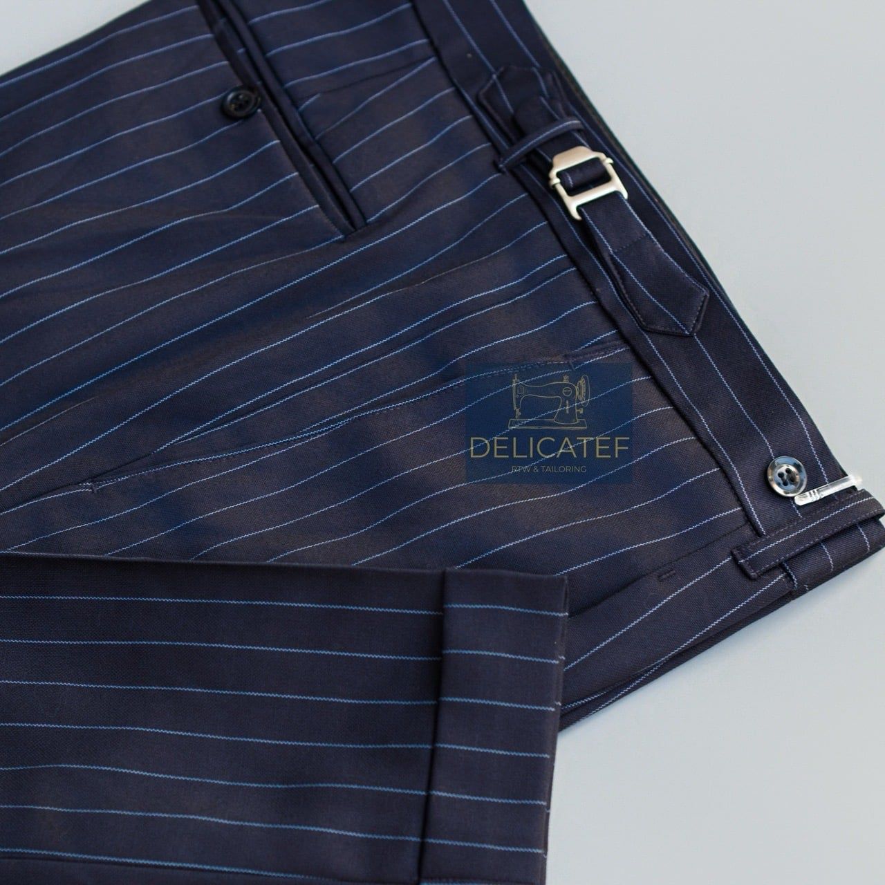  Quần âu sidetab Xanh Navy Kẻ Lớn 