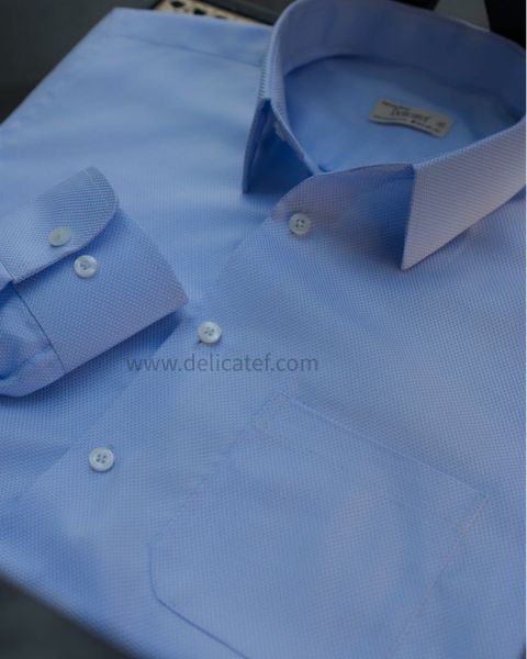  Sơ mi nam Micro-Piqué Cotton – Form đứng, thoáng khí | Lumen Blue 