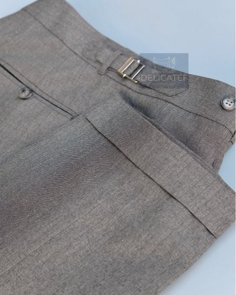  Quần Sidetab Màu Nâu Xám Xương Cá 
