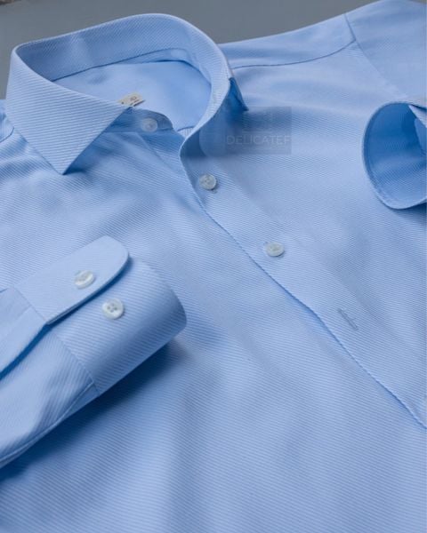  Sky Blue Twill Shirt | Áo Sơ Mi xanh da trời Nhạt Cotton dệt chéo 