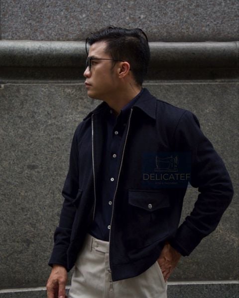  Áo Khoác RTW Màu Navy Chất Vải Dạ - The Midnight Navy Wool Blouson Jacket 