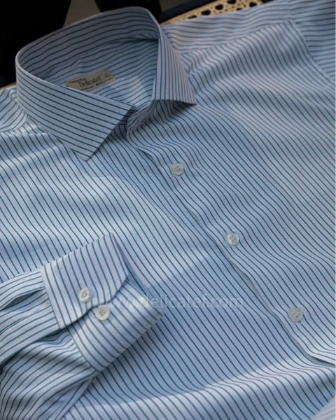  CHỐNG NHĂN | Sơ Mi Nền Trắng Kẻ Chỉ Xanh Lá Đậm 