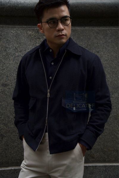  Áo Khoác RTW Màu Navy Chất Vải Dạ - The Midnight Navy Wool Blouson Jacket 