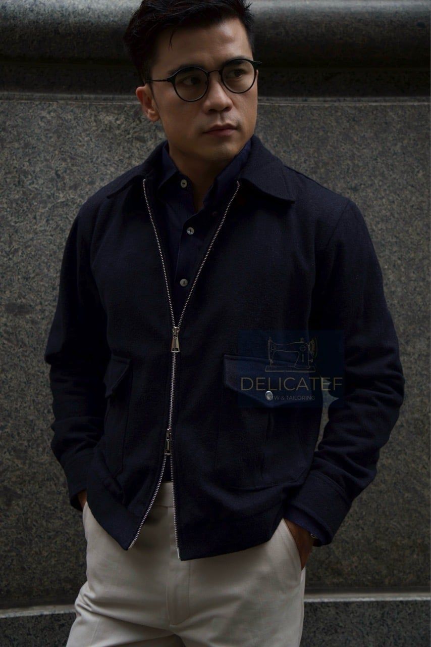  Áo Khoác RTW Màu Navy Chất Vải Dạ - The Midnight Navy Wool Blouson Jacket 