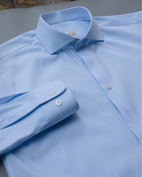  Sky Blue Twill Shirt | Áo Sơ Mi xanh da trời Nhạt Cotton dệt chéo 