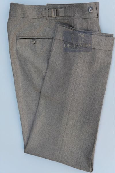  Quần Sidetab Màu Nâu Xám Xương Cá 