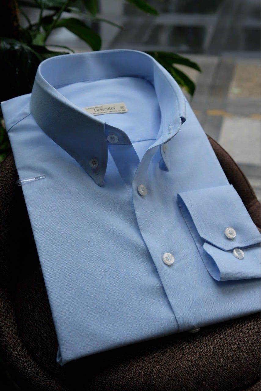  Sơ Mi Xanh Baby Blue cổ button down | Baby Blue Button-Down Shirt 