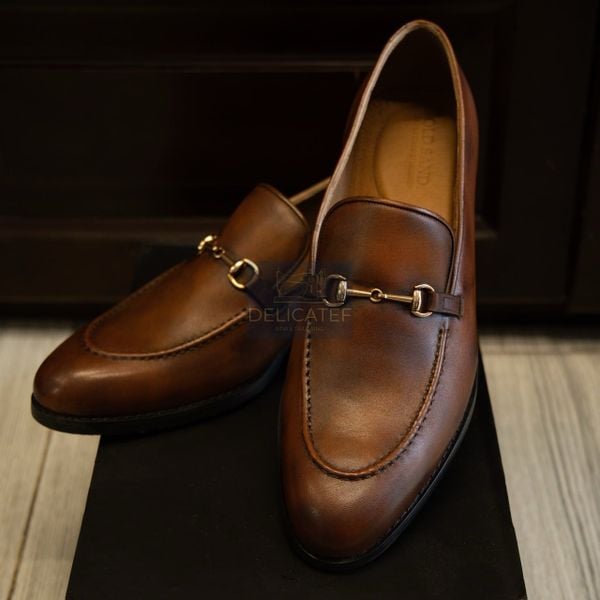  Giày Da Signature Horsebit Loafer – Golden Tan 