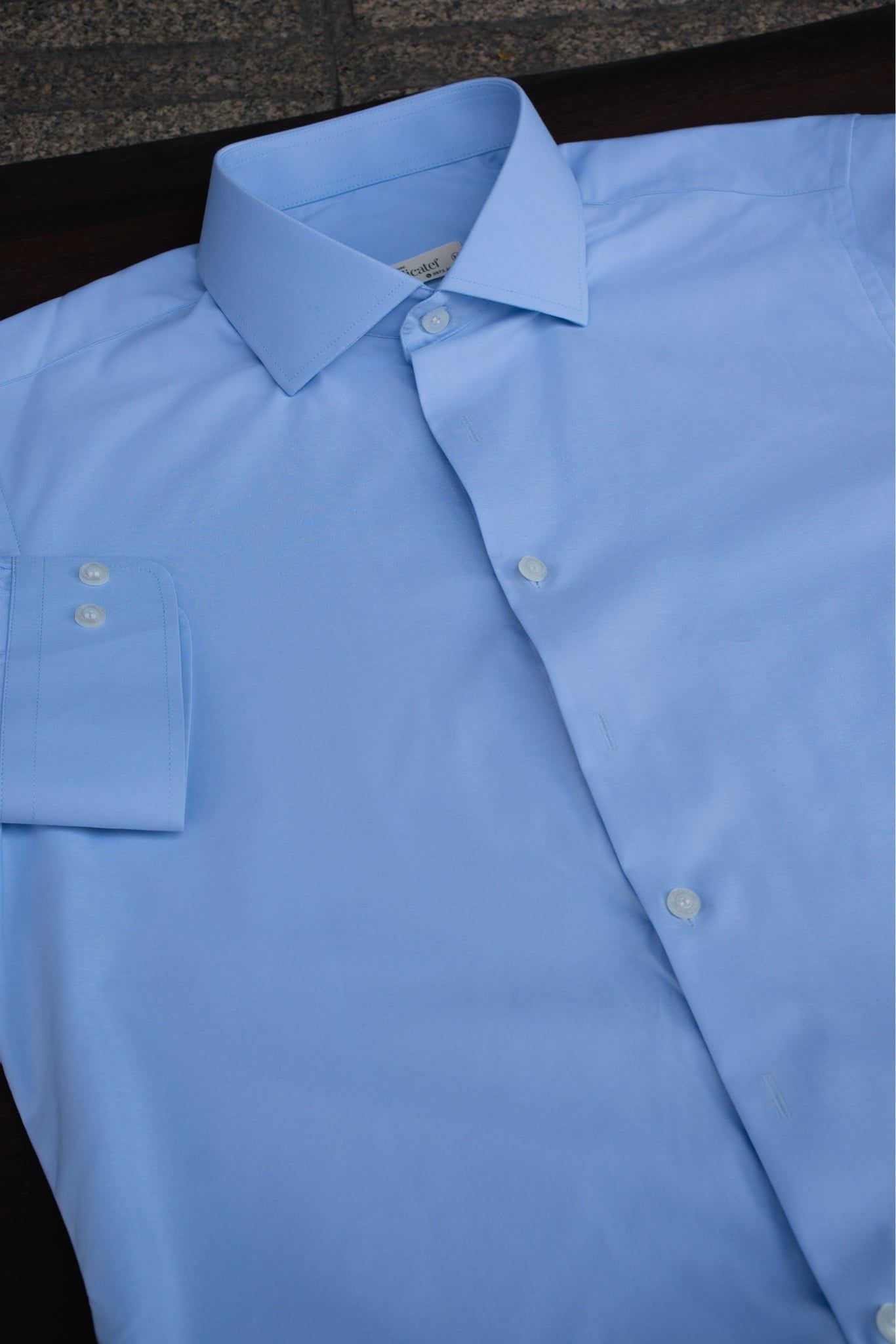  Premium Sky Blue Textured Dress Shirt 