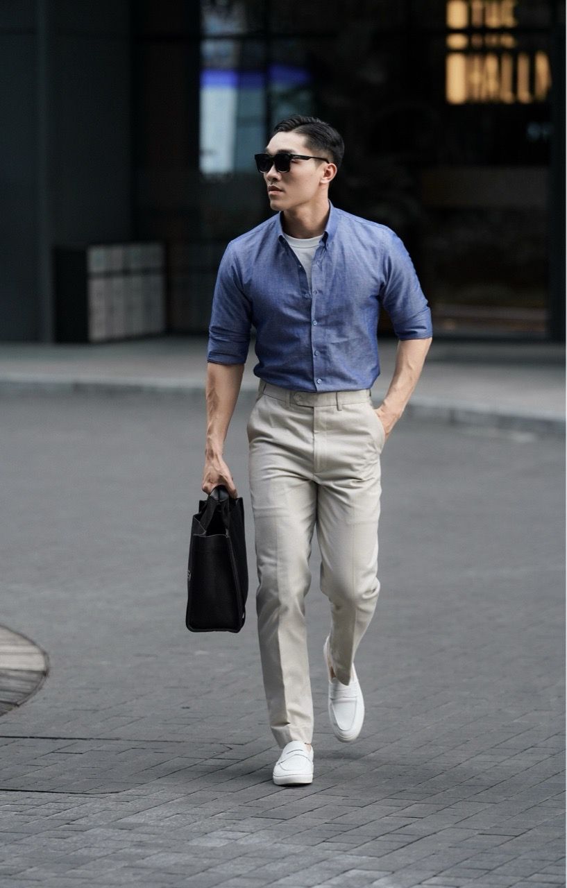  Quần Khaki nam màu Stone | Premium Stone Khaki Trousers 