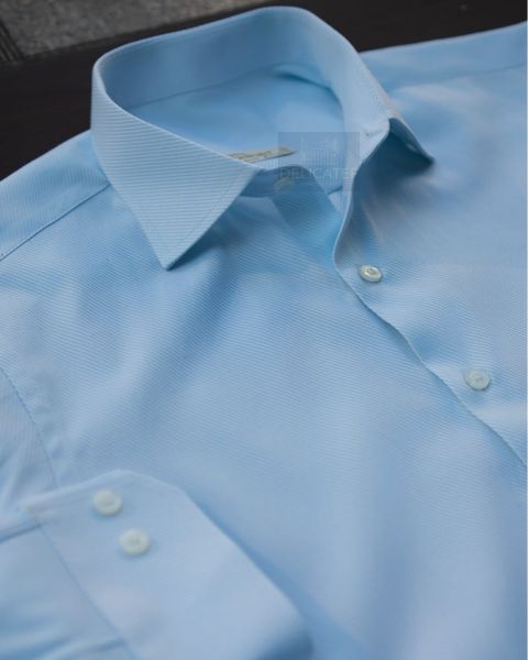  Luce Twill Shirt | Áo Sơ Mi xanh ngọc Nhạt Cotton dệt chéo 