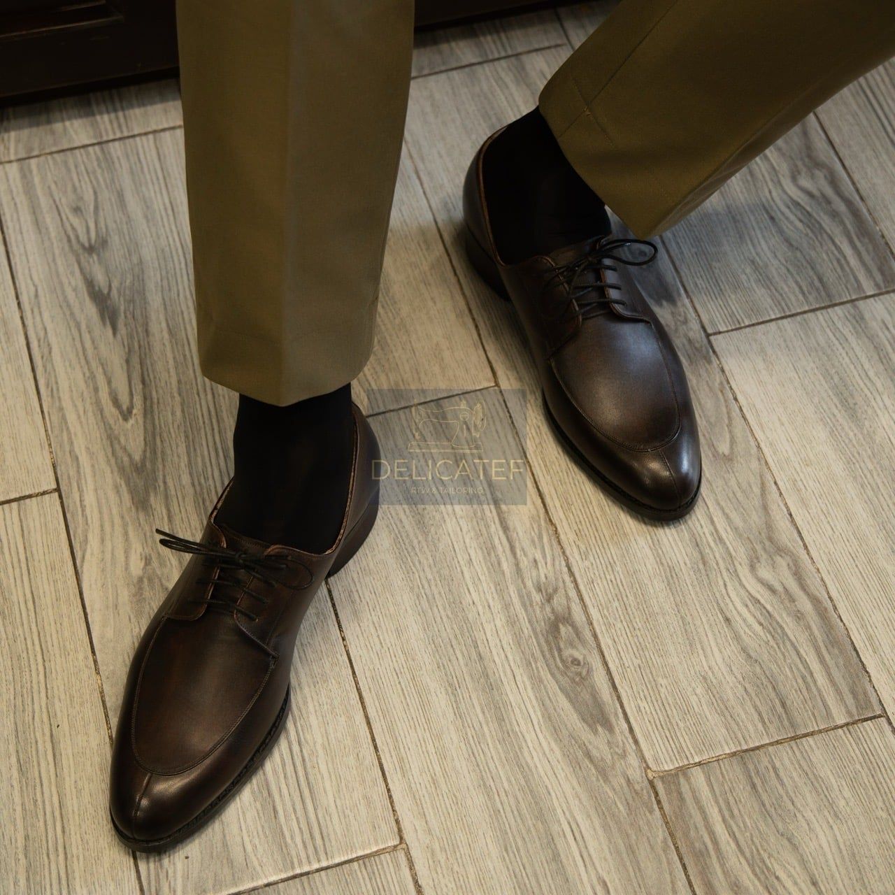  Giày Da Derby màu nâu | Heritage Plain Patina Derby – Classic Brown 