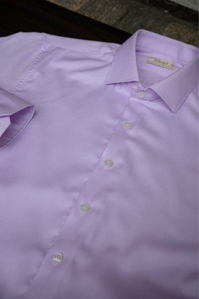  Sơ Mi Màu Tím Nhạt Spread Collar 