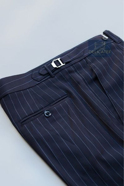  Quần âu sidetab Xanh Navy Kẻ Lớn 