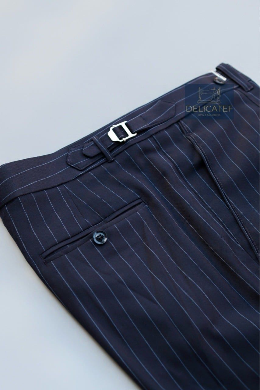  Quần âu sidetab Xanh Navy Kẻ Lớn 