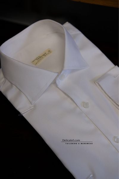  WHITE TWILL SHIRT - 100% COTTON 