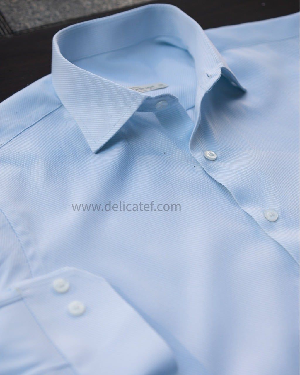  Luce Twill Shirt | Áo Sơ Mi xanh ngọc Nhạt Cotton dệt chéo 
