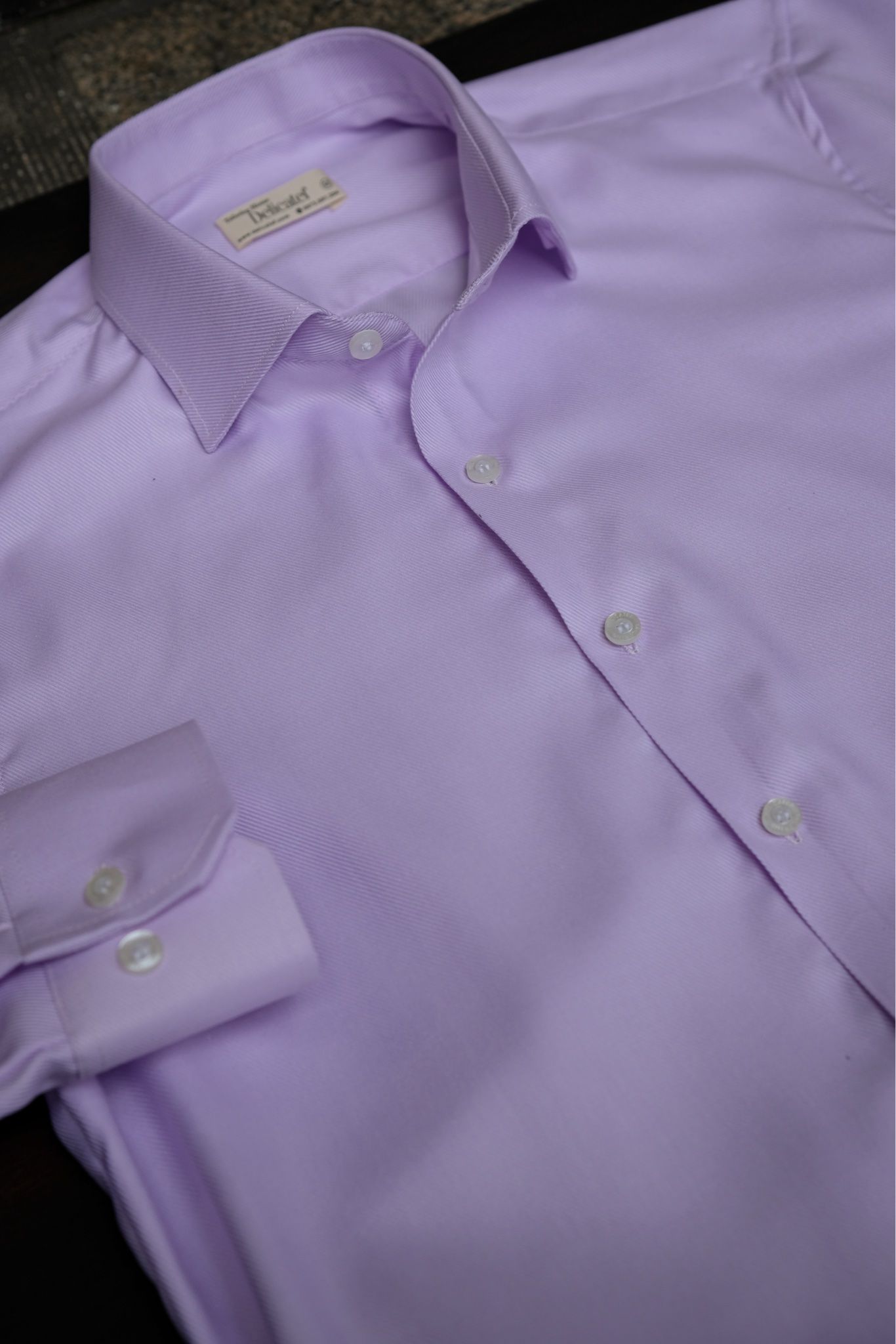  Sơ Mi Màu Tím Nhạt Spread Collar 