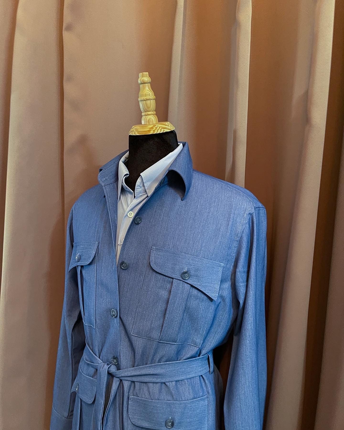  Denim Chambray Safari Jacket / Tailoring Lines 