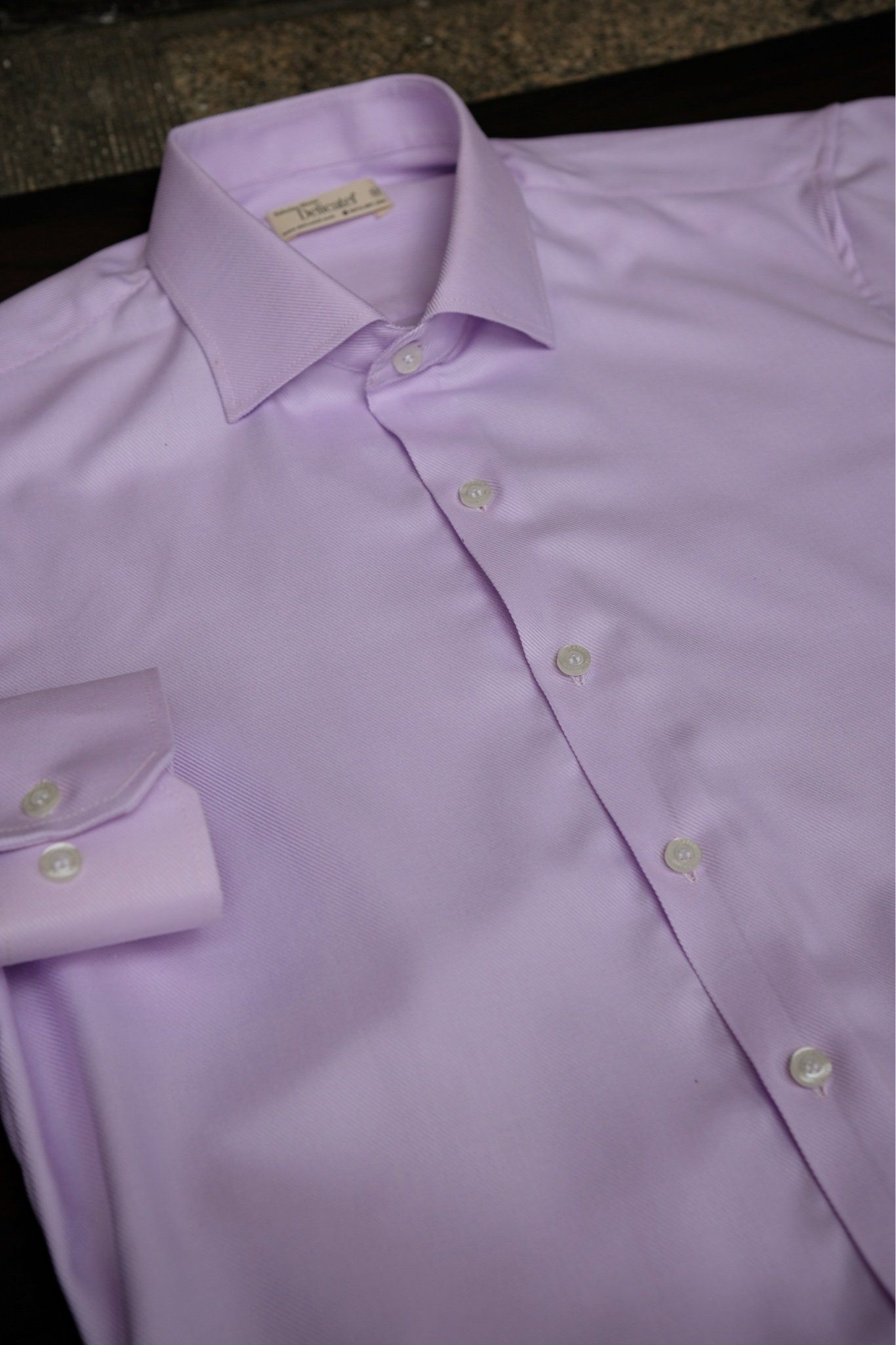  Sơ Mi Màu Tím Nhạt Spread Collar 