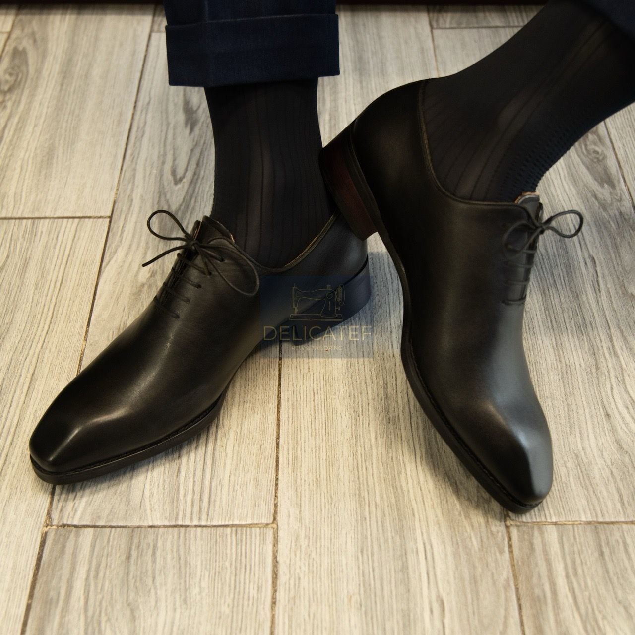  Giày Da Masterpiece Wholecut Oxford – Noir Black 
