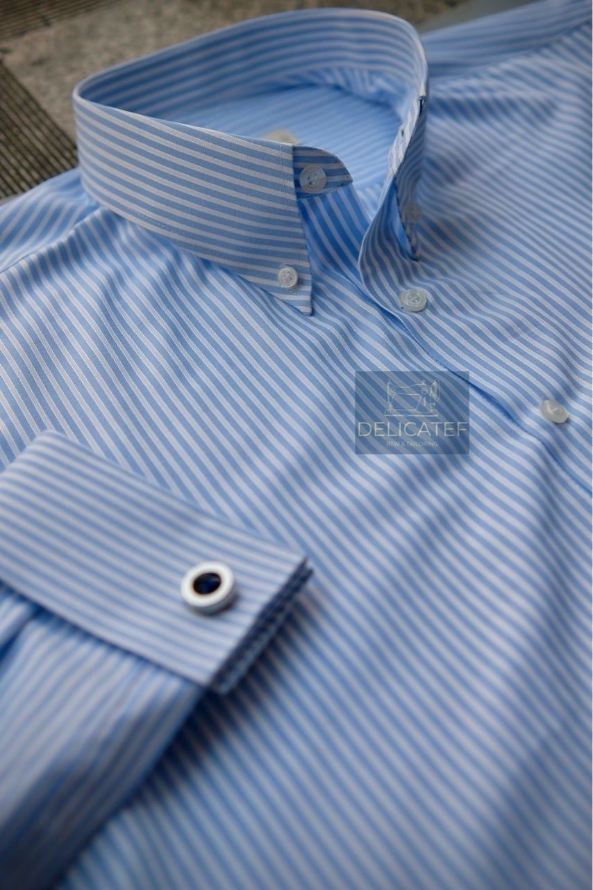  Sơ Mi Tay Cuffinks Xanh kẻ Nhẹ Nhàng (mẫu mới 2026) 