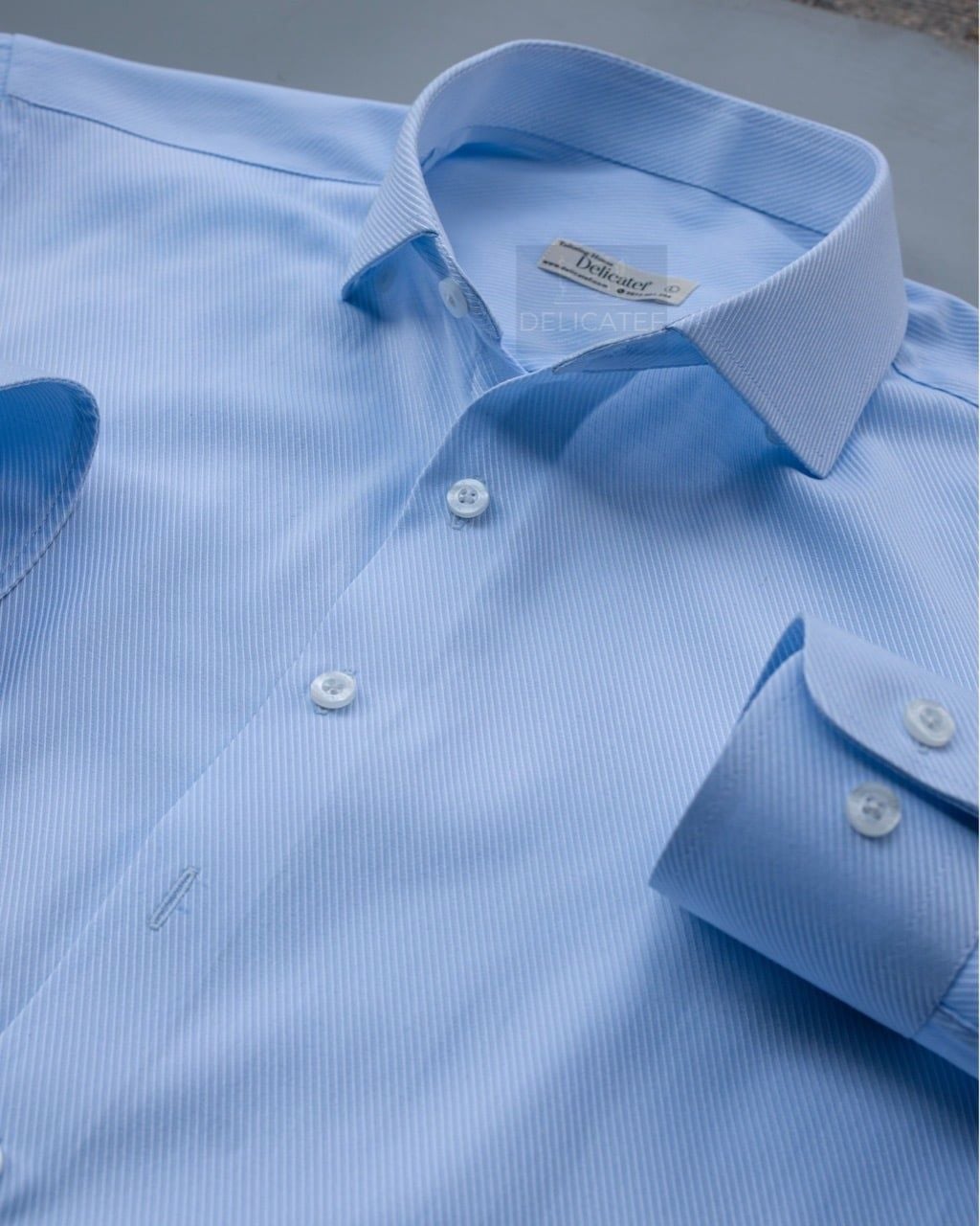 Sky Blue Twill Shirt | Áo Sơ Mi xanh da trời Nhạt Cotton dệt chéo 