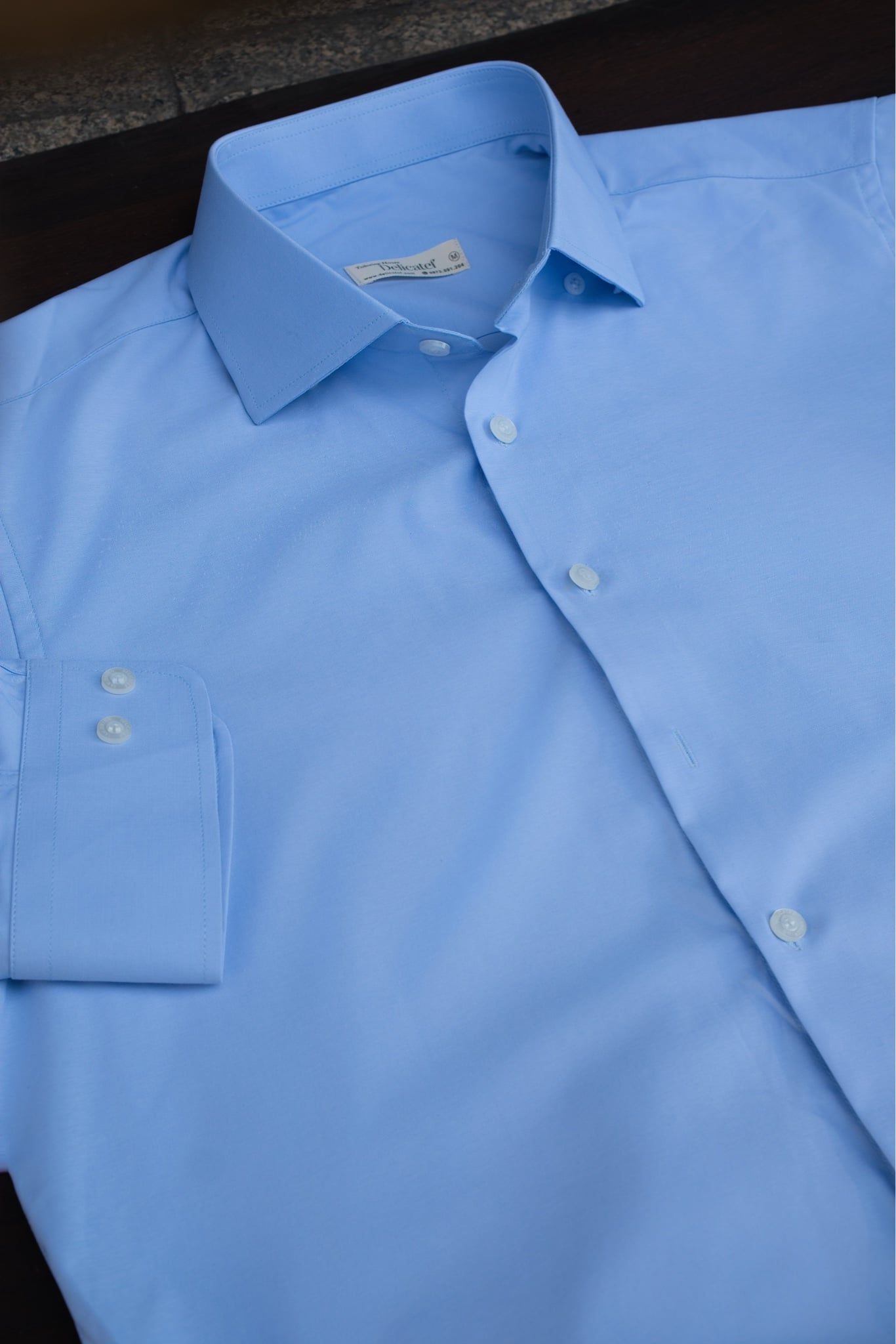  Premium Sky Blue Textured Dress Shirt 