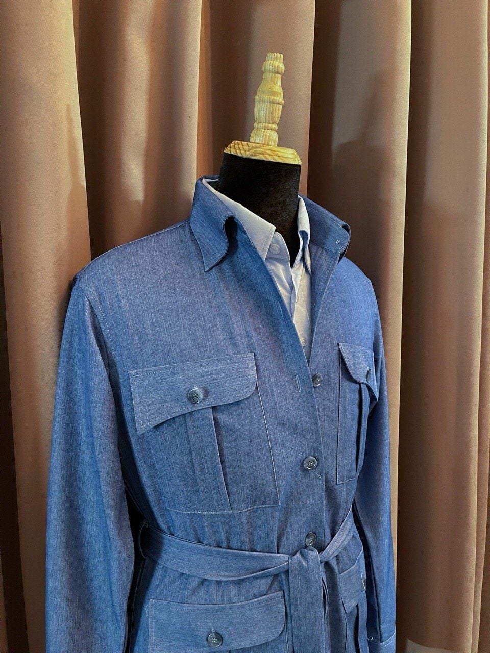  Denim Chambray Safari Jacket / Tailoring Lines 