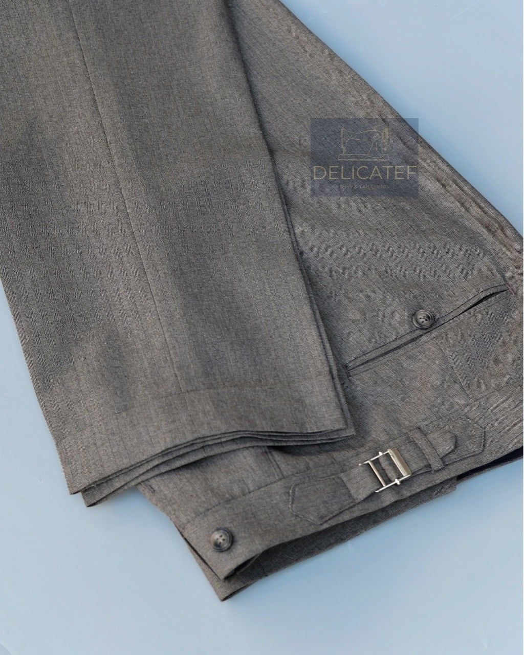  Quần Sidetab Màu Nâu Xám Xương Cá 