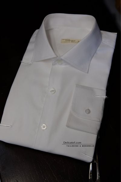  WHITE TWILL SHIRT - 100% COTTON 