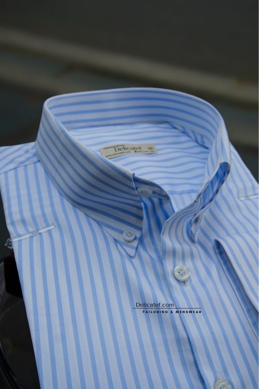  Sơ mi sọc xanh cơ bản | Blue Stripe Button-Down Shirt 