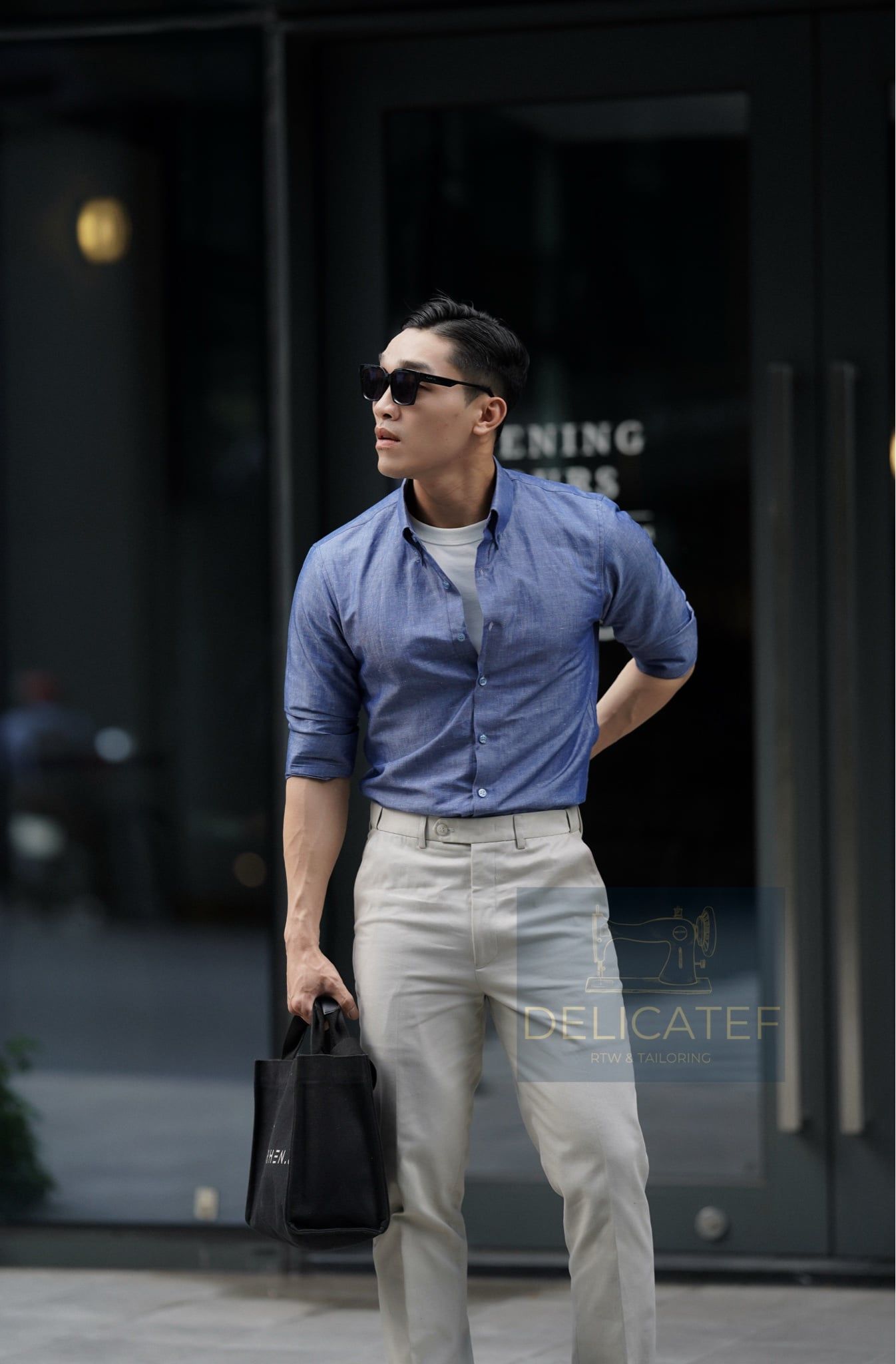  Linen Cotton Shirt – Indigo Mist 