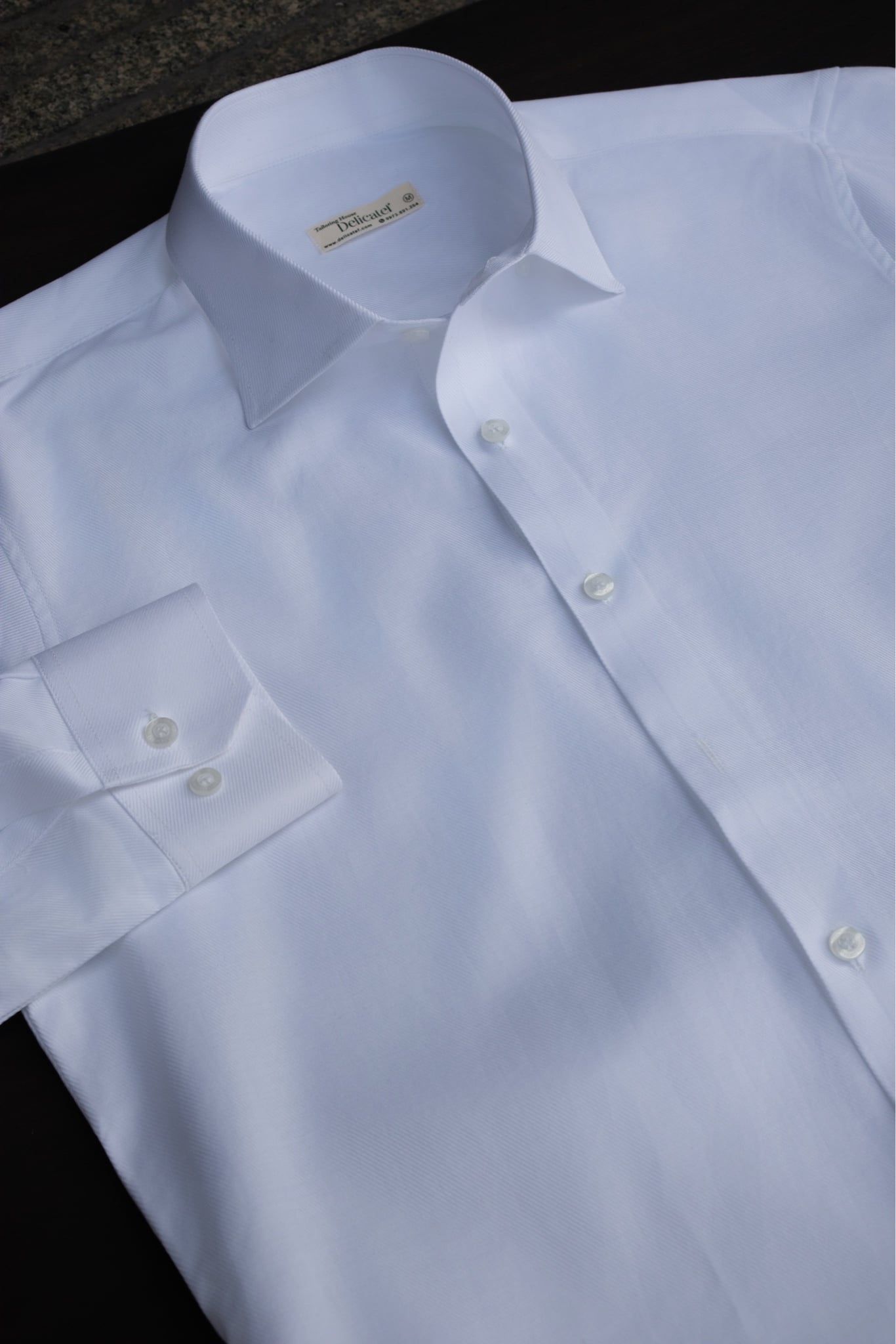  WHITE TWILL SHIRT - 100% COTTON 