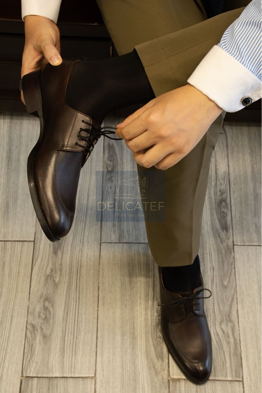  Giày Da Derby màu nâu | Heritage Plain Patina Derby – Classic Brown 