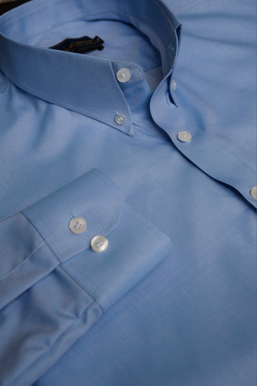  Sơ Mi Cotton Xanh Da Trời 100% Cotton 