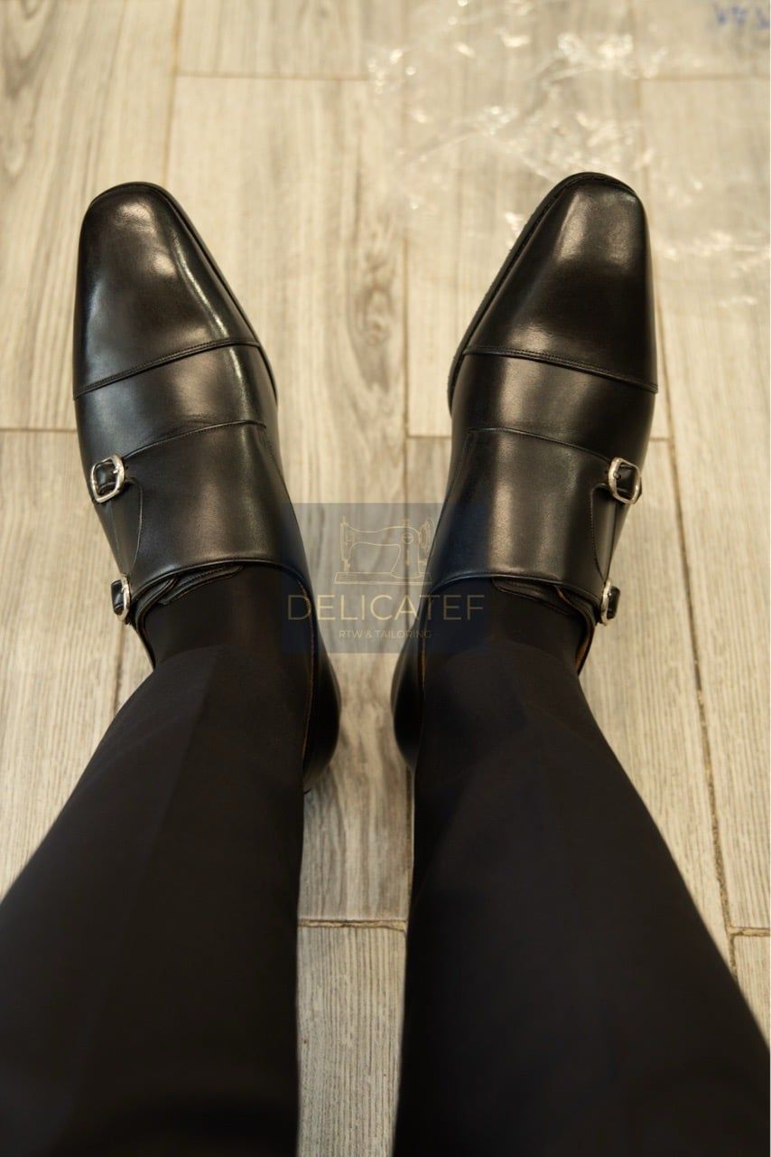  Giày Da Noble Double Monkstrap – Piano Black 