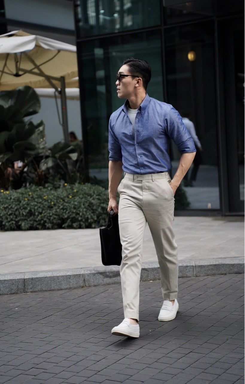  Quần Khaki nam màu Stone | Premium Stone Khaki Trousers 