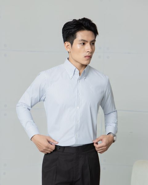  Sơ Mi Kẻ Chỉ Xanh Đơn Giản_V2 
