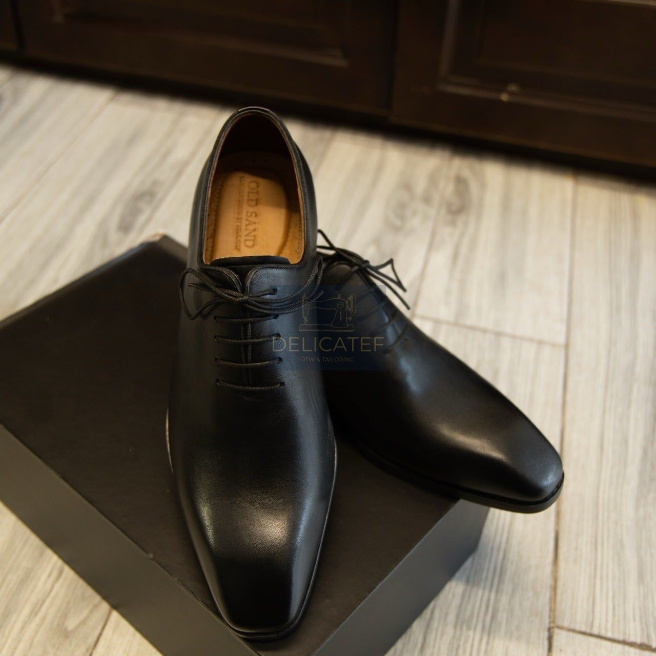  Giày Da Masterpiece Wholecut Oxford – Noir Black 