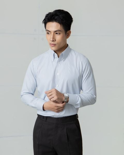  Sơ Mi Kẻ Chỉ Xanh Đơn Giản_V2 