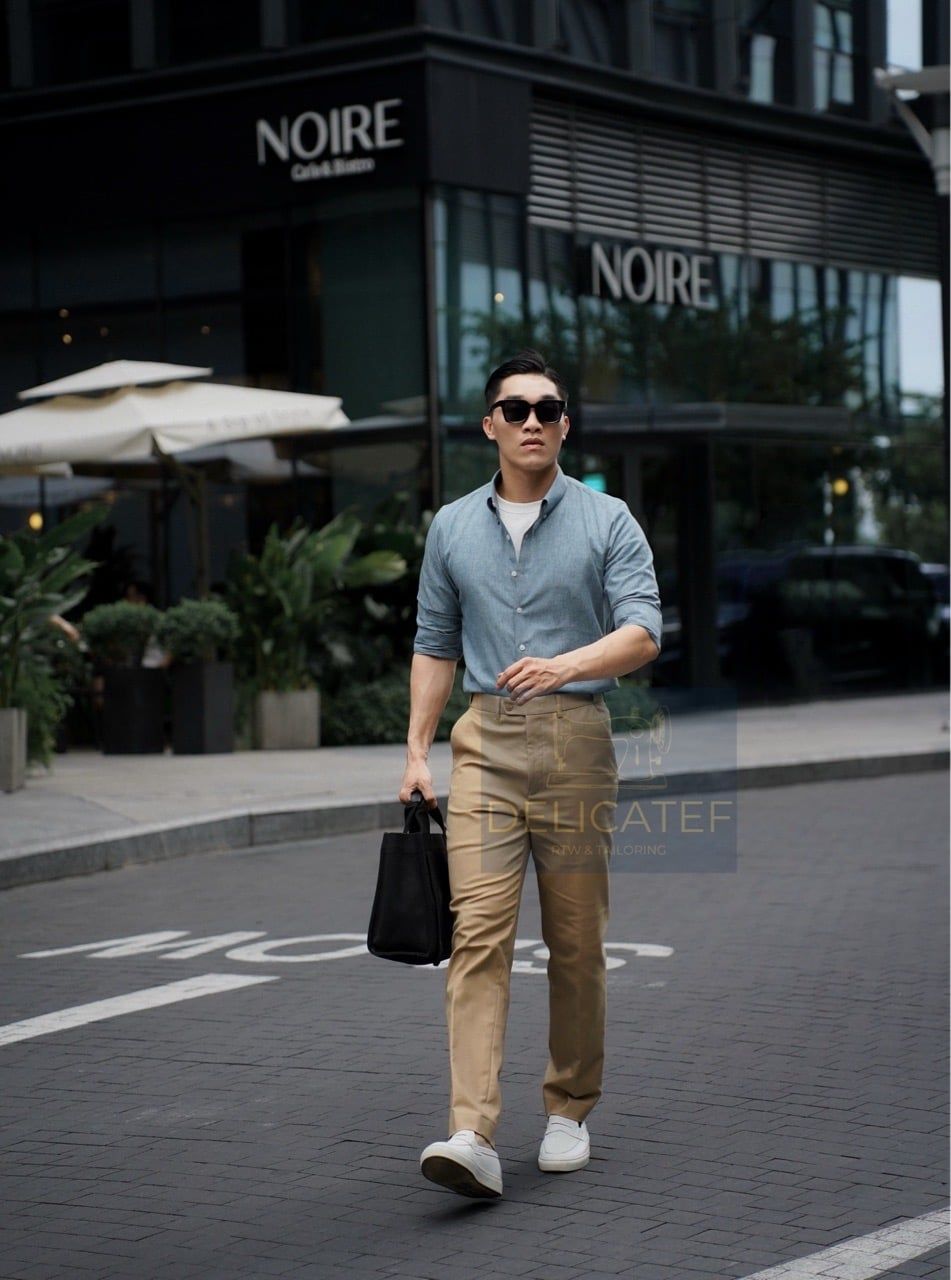  Linen Cotton Shirt – Sky Mist Blue 