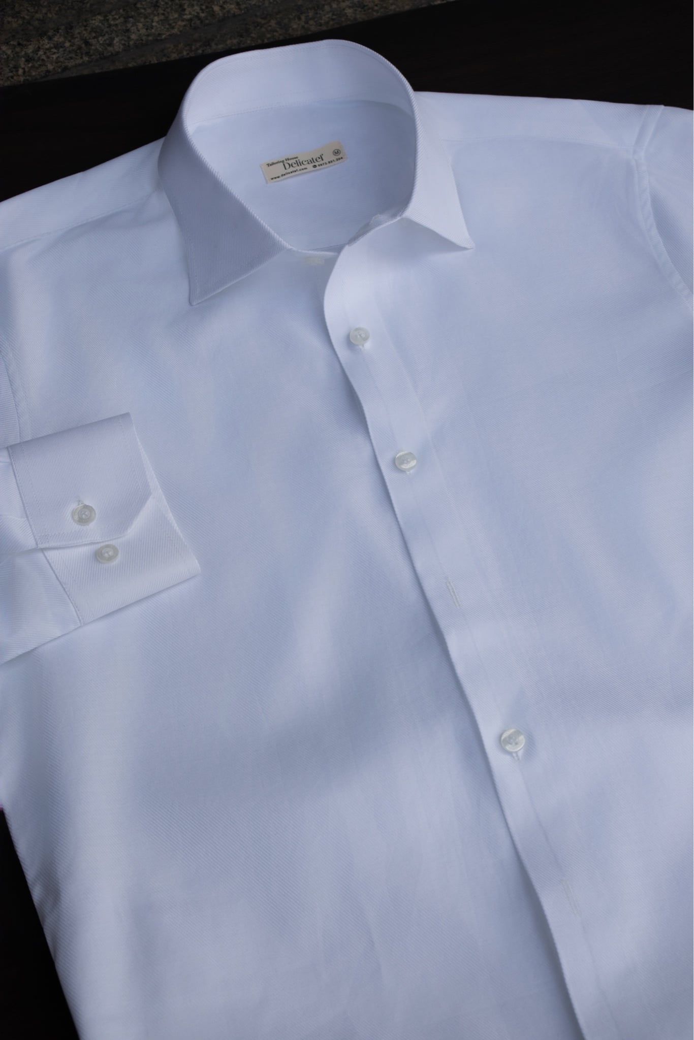  WHITE TWILL SHIRT - 100% COTTON 