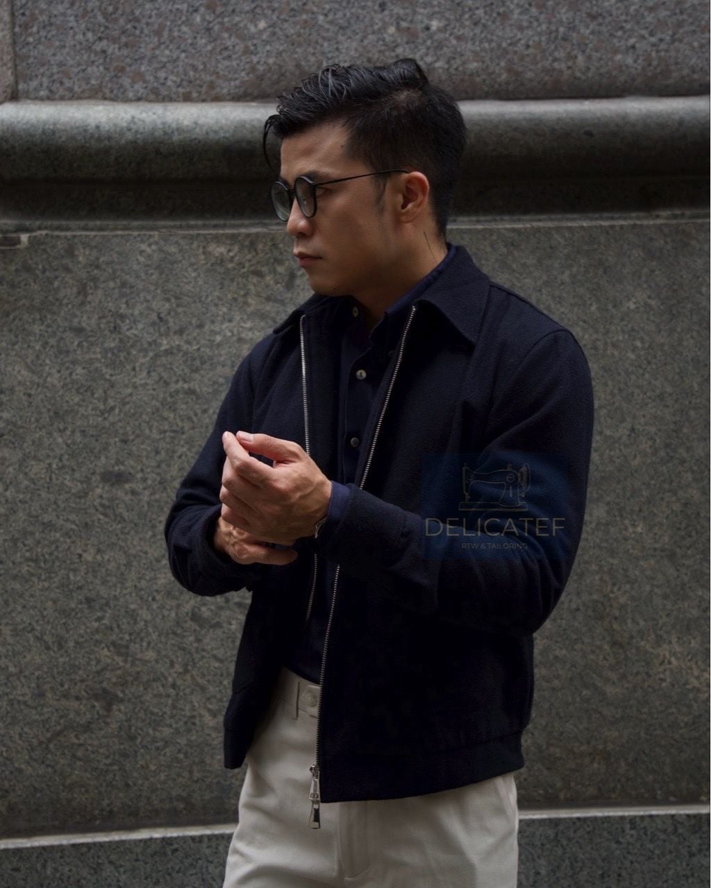  Áo Khoác RTW Màu Navy Chất Vải Dạ - The Midnight Navy Wool Blouson Jacket 