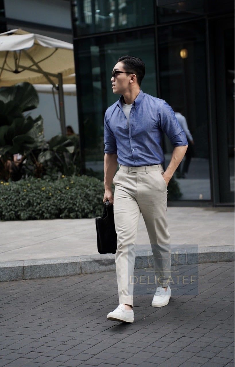  Linen Cotton Shirt – Indigo Mist 