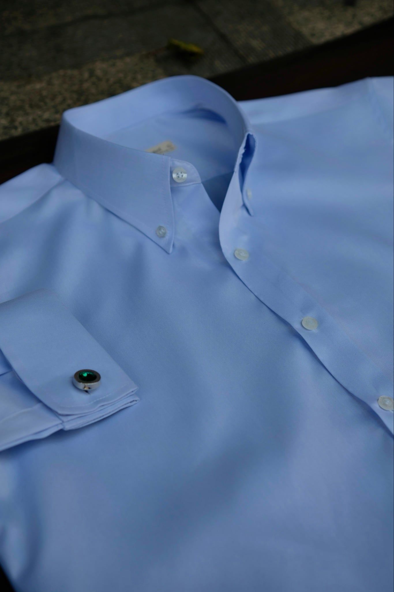  Sơ Mi Tay Cuffinks Xanh Nhạt Light Blue 