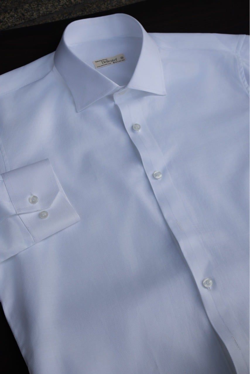  WHITE TWILL SHIRT - 100% COTTON 