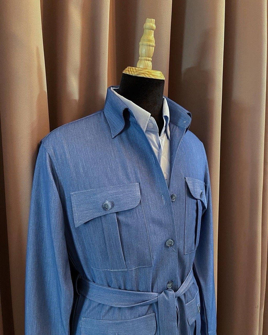 Denim Chambray Safari Jacket / Tailoring Lines 