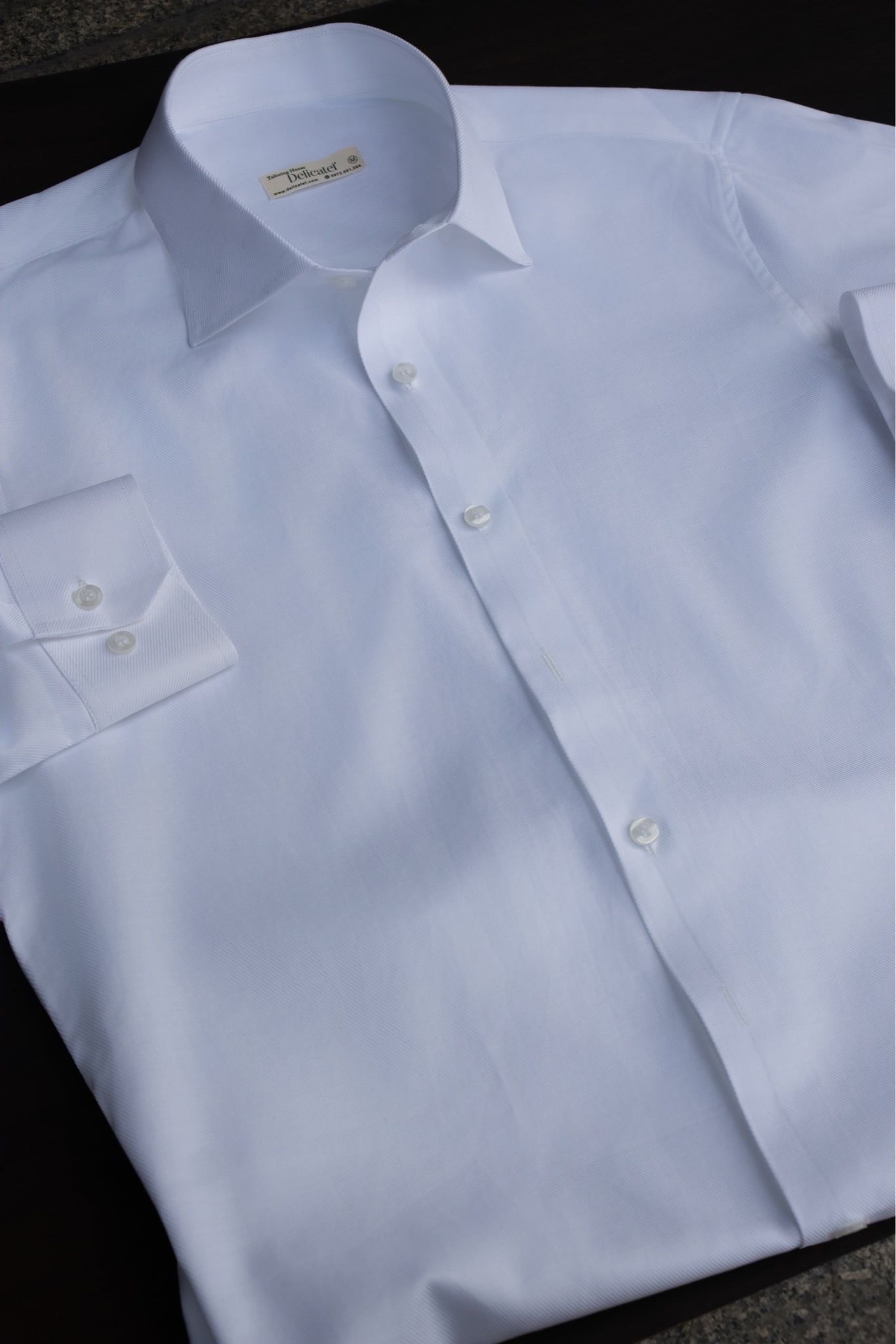  WHITE TWILL SHIRT - 100% COTTON 