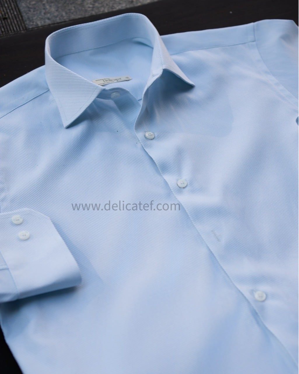 Luce Twill Shirt | Áo Sơ Mi xanh ngọc Nhạt Cotton dệt chéo 